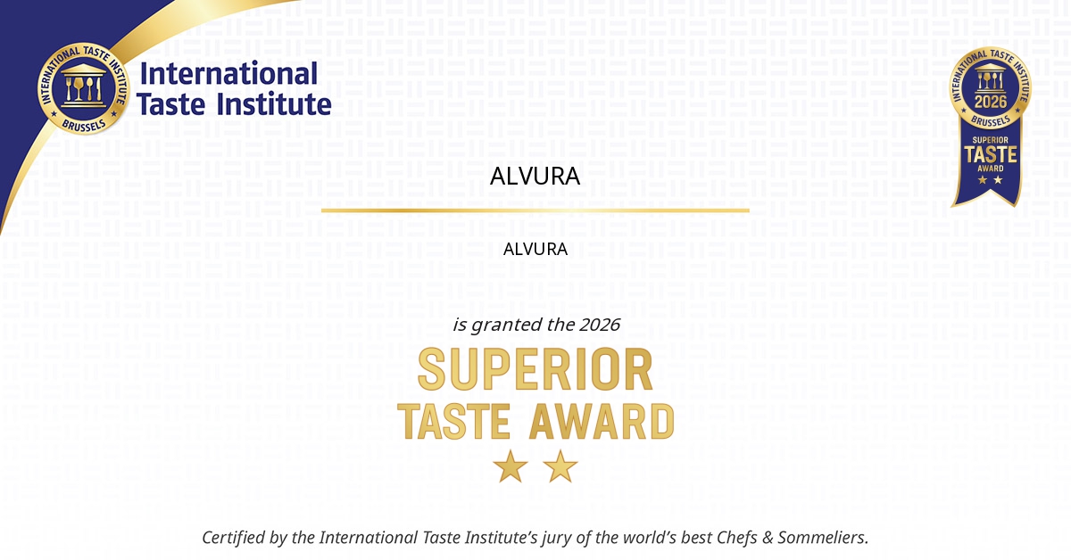 Certificado oficial Superior Taste Award 2026 otorgado a ALVURA
